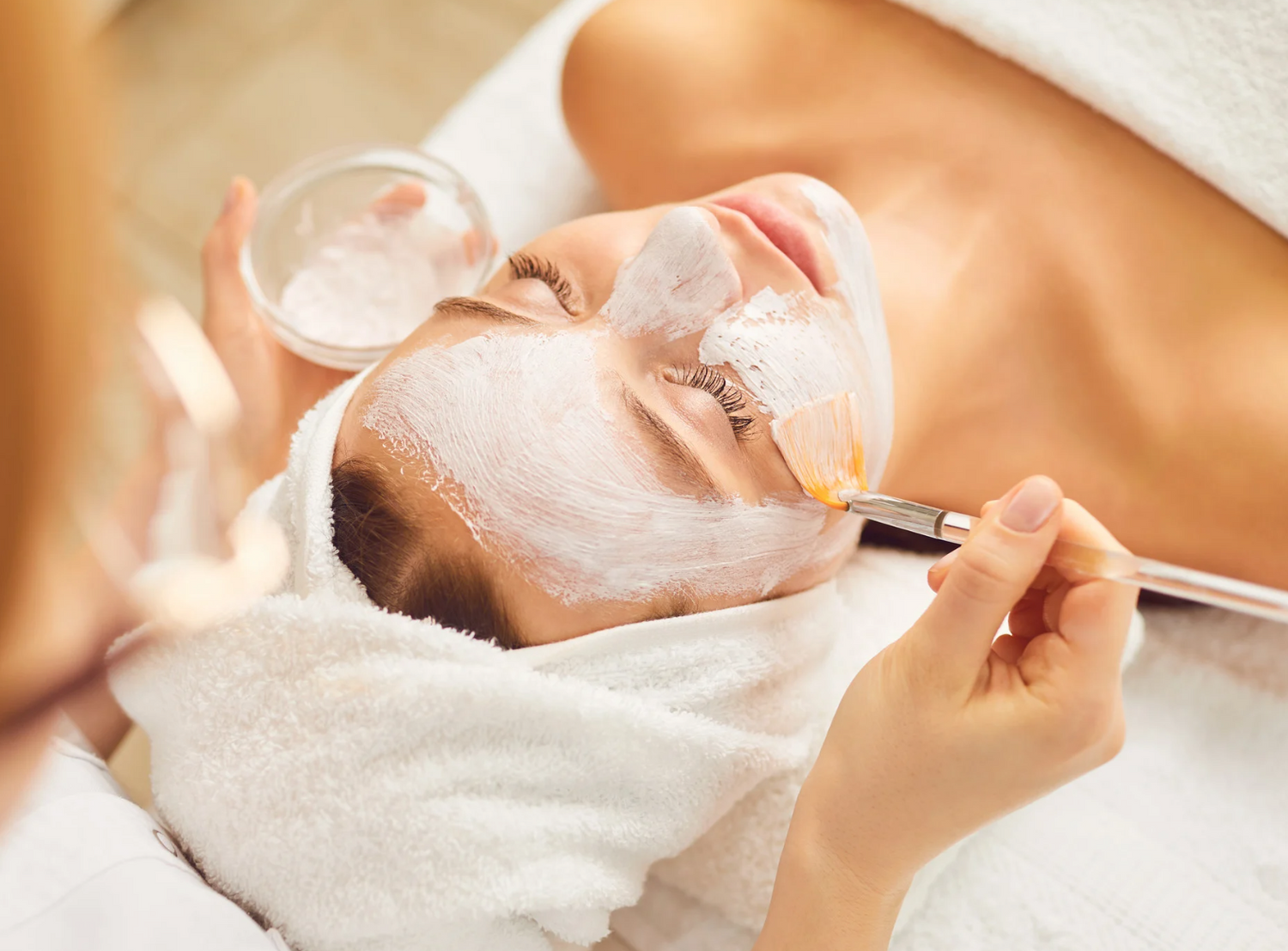 woman receiving Korean spicule peel treatment